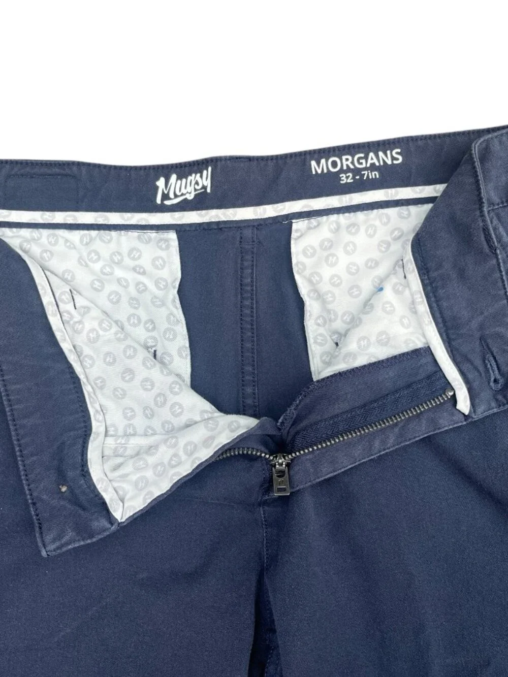 Mugsy Morgans Navy Chino Shorts Men's 32 7in EUC